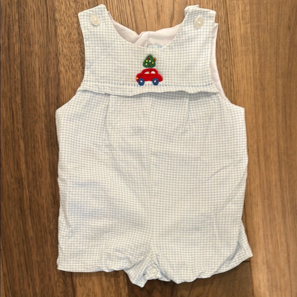 Adorable Baby Romper with Car Embroidery